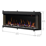 Dimplex IgniteXL Bold 74 Inch Electric Fireplace side profile and depth dimensions