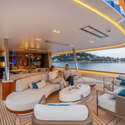 Bromic Platinum Electric Marine heater mounted overhead on the Lady Lene superyacht deck