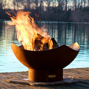Fire Pit Art Manta Ray steel fire pit for coastal outdoor living
