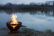 Long Horn Steel Wood Burning Fire Bowl By Fire Pit Art