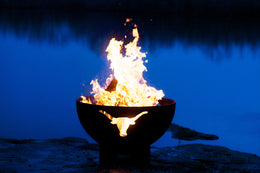 Long Horn Steel Wood Burning Fire Bowl By Fire Pit Art