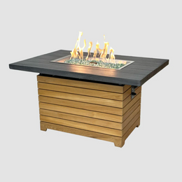 The Outdoor GreatRoom Company Darien Rectangular Gas Fire Pit Table - w/ Everblend Top