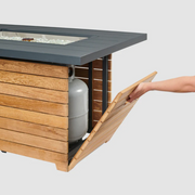 The Outdoor GreatRoom Company Darien Rectangular Gas Fire Pit Table - w/ Aluminum Top