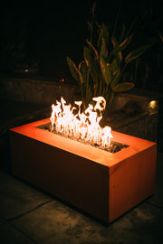 Linear 48 Inch Steel Fire Pit Table By Fire Pit Art