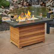 The Outdoor GreatRoom Company Darien Rectangular Gas Fire Pit Table - w/ Aluminum Top