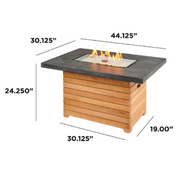 The Outdoor GreatRoom Company Darien Rectangular Gas Fire Pit Table - w/ Everblend Top