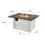 Outdoor GreatRoom Company Alcott Rectangular Gas Fire Pit Table