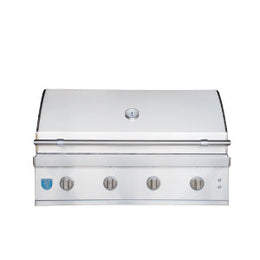 Atlas 42 inch built-in gas grill, hood closed