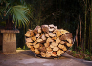 Crescent Log Rack by Fire Pit Art