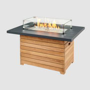 The Outdoor GreatRoom Company Darien Rectangular Gas Fire Pit Table - w/ Aluminum Top