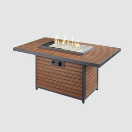 The Outdoor GreatRoom Company Kenwood Rectangular Chat Height Gas Fire Pit Table