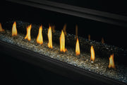Napoleon Vector 38 See-Through – close-up of clear glass bead media and flame