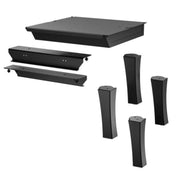 Black Cast Iron Straight Legs With Ash Drawer