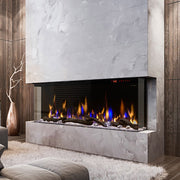 Dimplex IgniteXL Bold 50 Inch Linear Electric Fireplace in stone surround installation