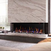 Dimplex IgniteXL Bold 60 Inch Linear Electric Fireplace in stone wall installation