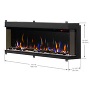 Dimplex IgniteXL Bold 74 Inch Electric Fireplace side profile and depth dimensions