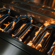 Atlas grill burners with flames