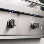 Atlas 36 inch grill LED lights over each knob