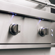 Atlas 36 inch grill LED lights over each knob