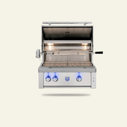 Estate 30 inch built-in gas grill, hood open