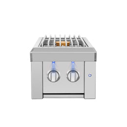 Estate Double Side Burner, lid open