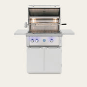 Estate 30 inch freestanding gas grill, hood open