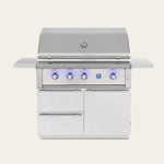 Estate 42 inch freestanding gas grill on cart, hood closed