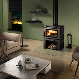 Living room with a fireplace and modern decor