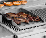 Griddle plate cooking breakfast outdoors